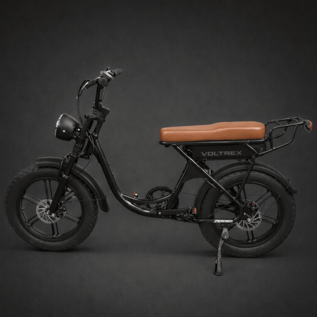 VOLTREX ARC step-through electric fat-tyre bike with lightweight frame and hydraulic disc brakes