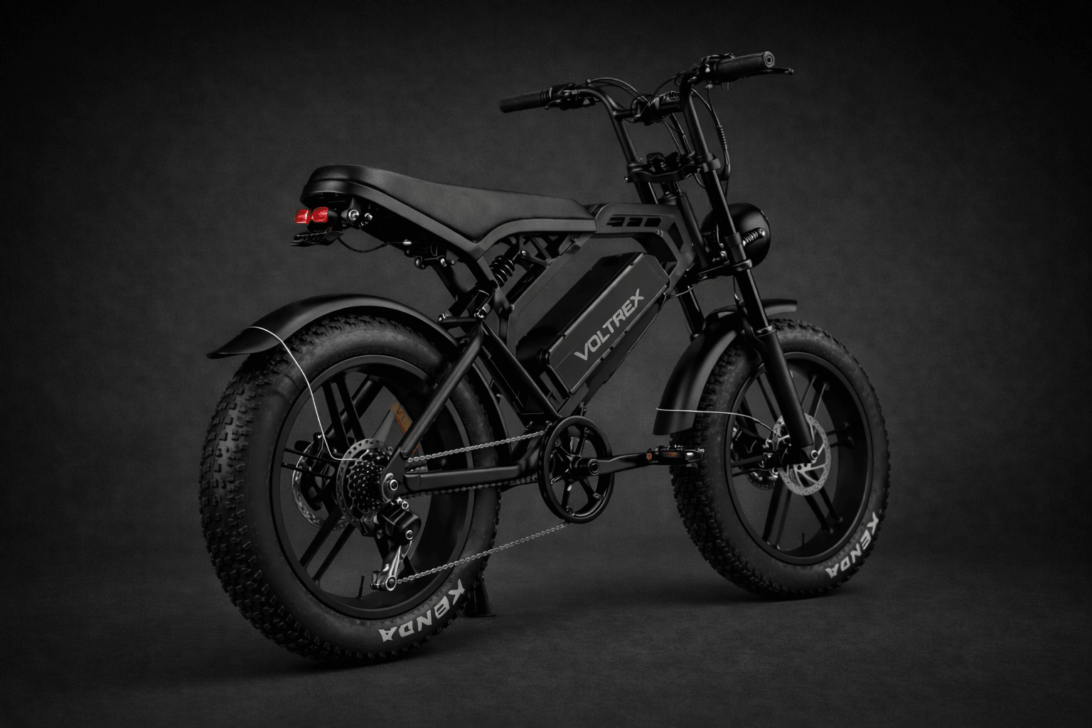 VOLTREX GRID electric bike with dual suspension and fat off-road tires for versatile commuting and cruising