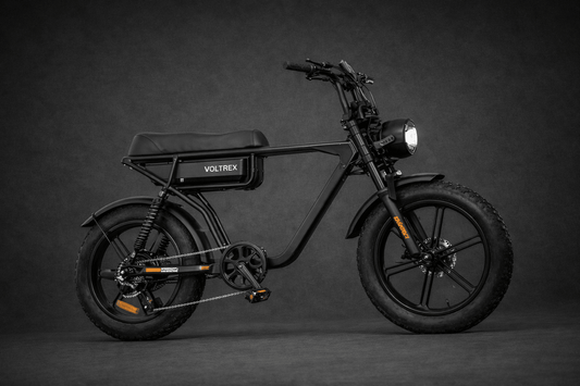 VOLTREX TORQ 1000 fat tyre electric bike with 1000W motor and rear basket for daily commuting