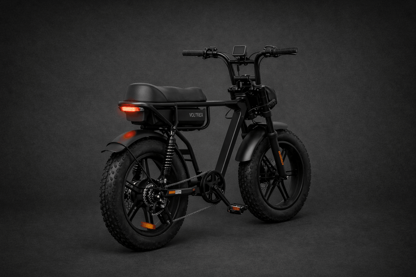 VOLTREX TORQ 1000 fat tyre electric bike with 1000W motor and 50L rear basket for commuting and off-road use