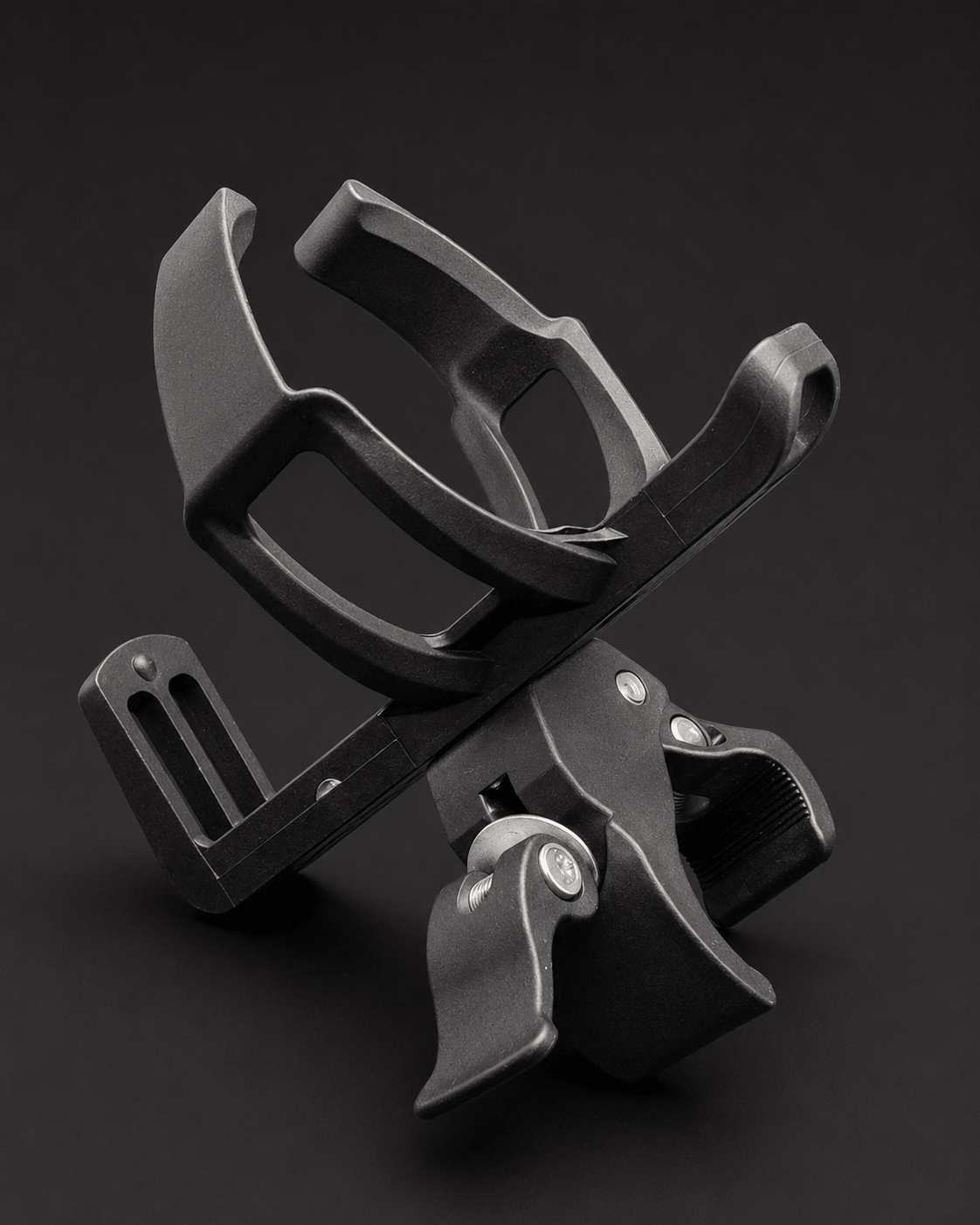 VOLTREX Bottle Holder black plastic-steel adjustable 360-degree clamp for e-bikes and bikes