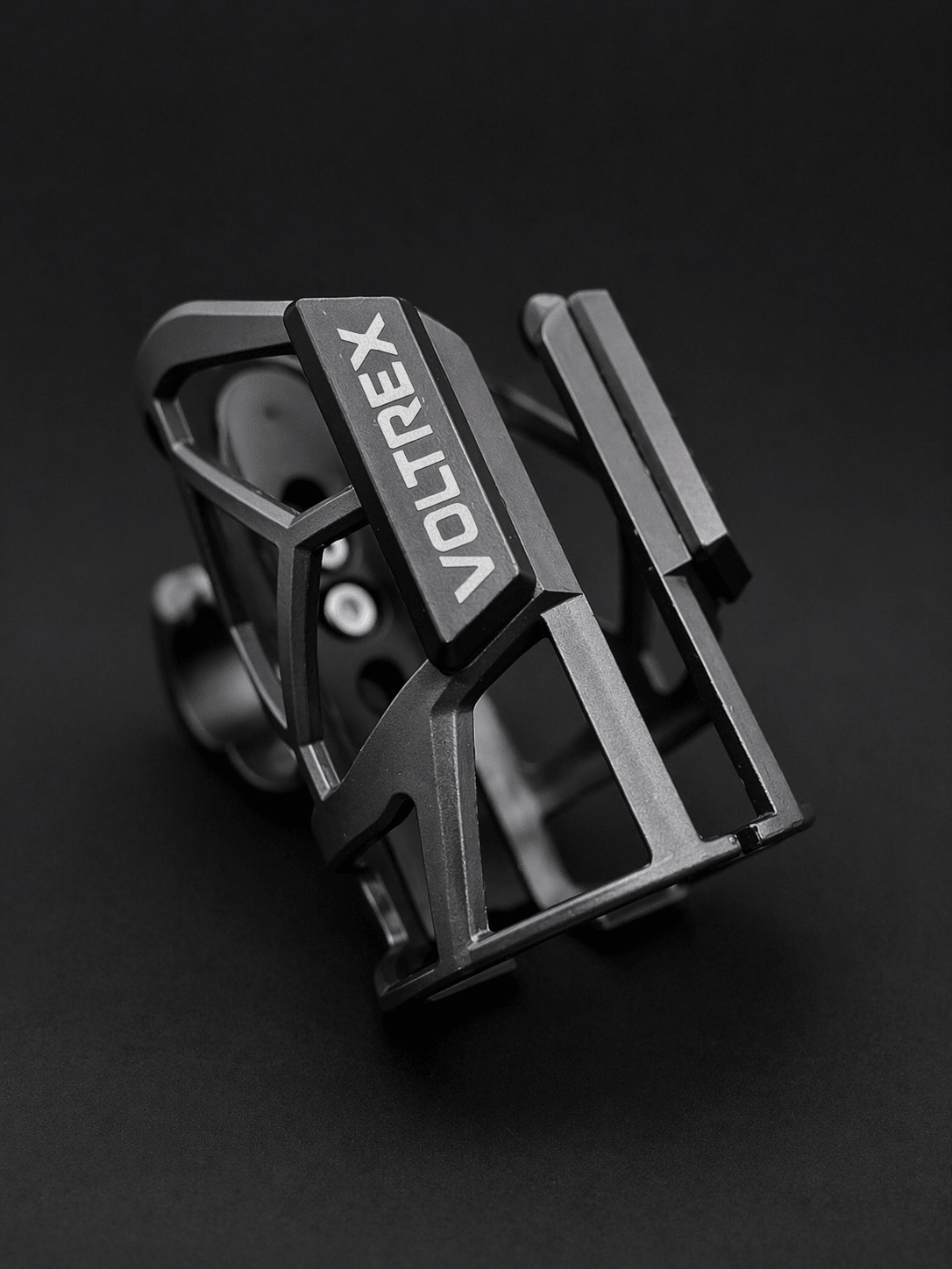 VOLTREX Bottle Stubbie Holder black adjustable handlebar clamp with anti-vibration inserts for bottles cans and stubbies