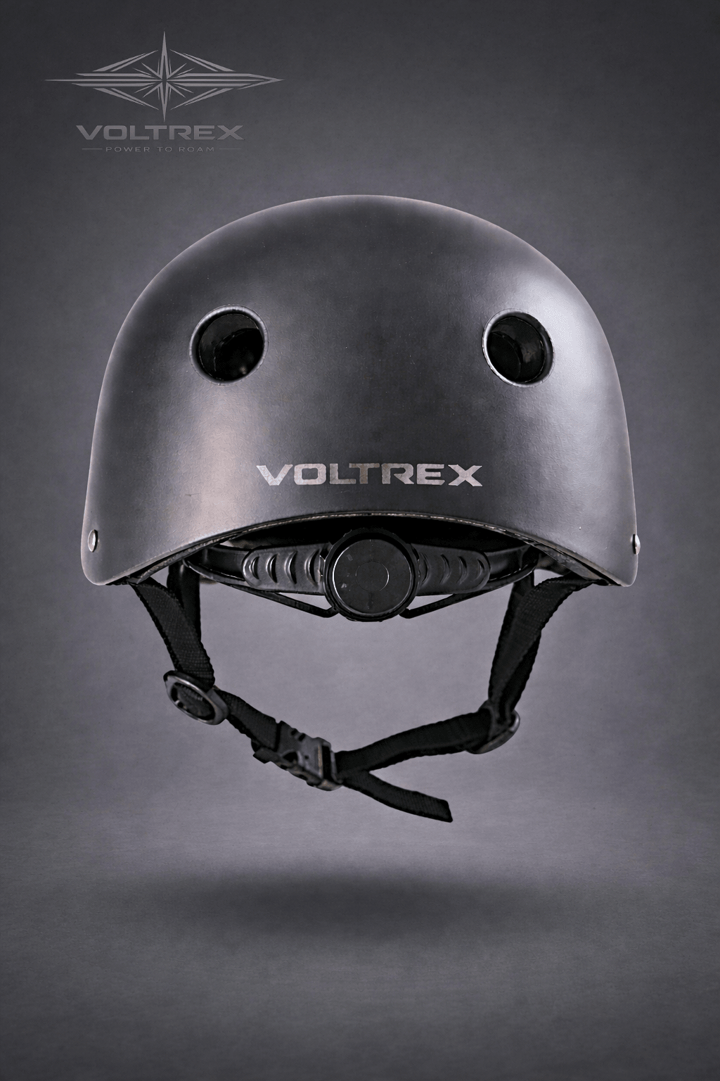VOLTREX Matte Black bike helmet with adjustable fit and ventilation vents